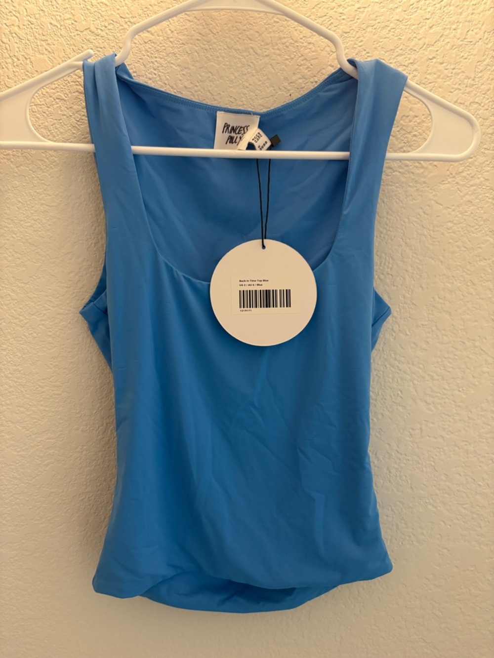 Princess Polly Light Blue Scoop Neck Tank